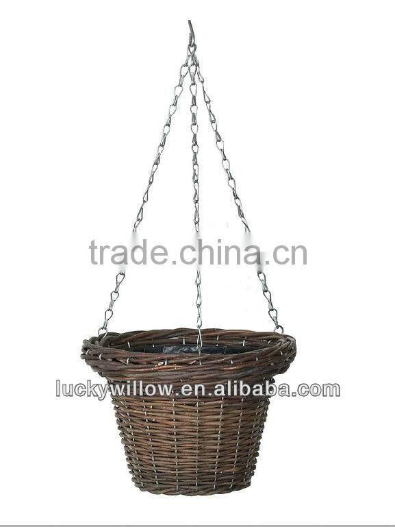 Wholesale artificial hanging flower basket wicker handicraft making
