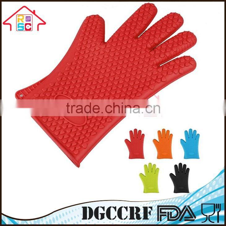 NBRSC Heat Resistant Silicone Glove Cooking BBQ Oven Pot Holder Mitt Kitchen Finger Gloves