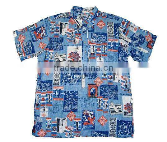 mens fit-cutted 100% polyester printing shirt