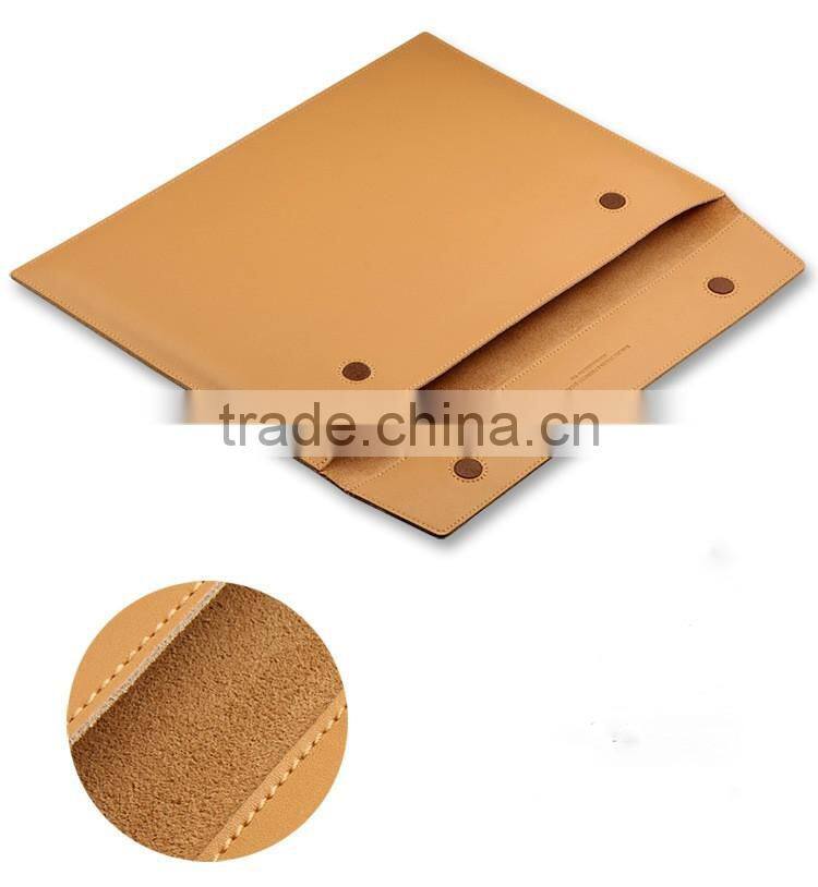 Envelope Genuine Leather Soft Case Bag For Macbook 13" laptop with retro craft design