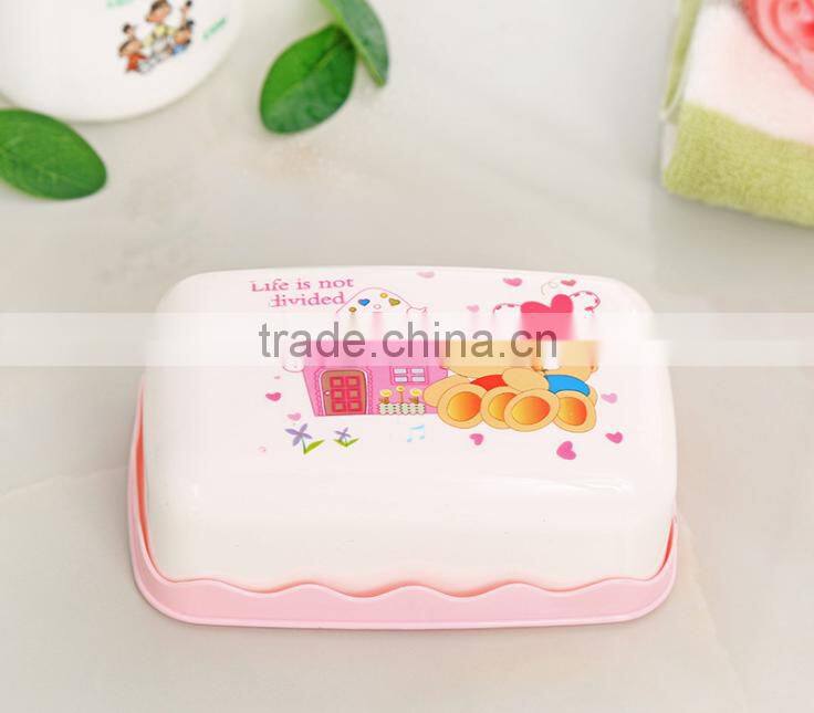 nice design plastic soap dish with drain tray