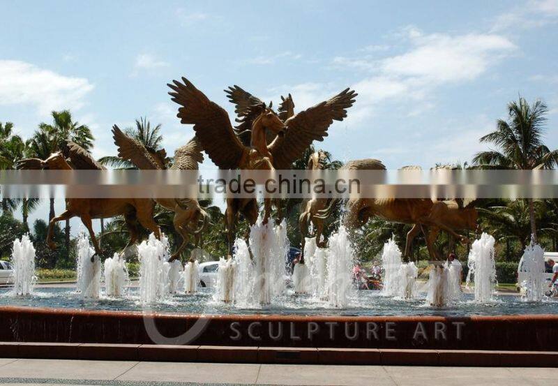 large outdoor copper sculptures metal bronze horse fountain