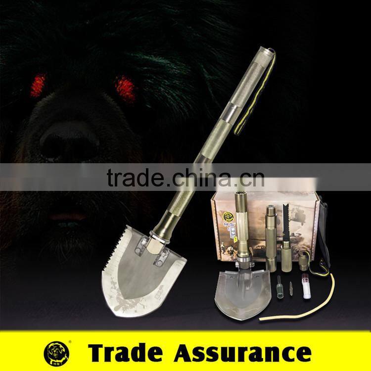 2015 New Concept Outdoor Multifuction Automotive Tools with Shovel Knife Hammer and Hoe