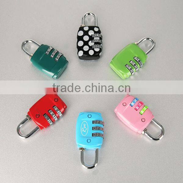 Colored mini 3 digit changing combination decorative lock