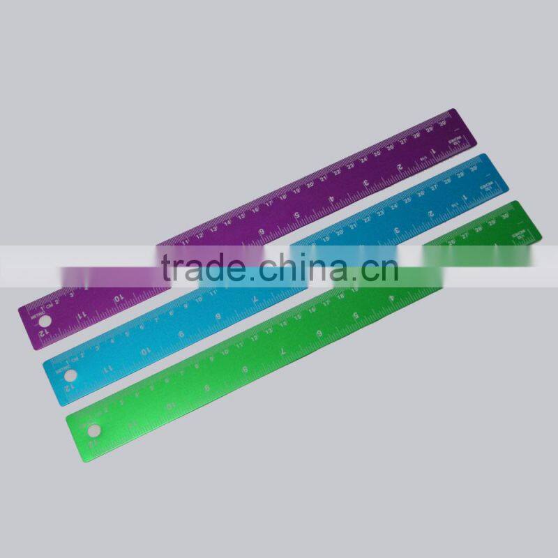 High quality colorful office 30cm aluminium metallic ruler