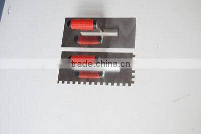 High quality carbon steel notched trowel with plastic handle