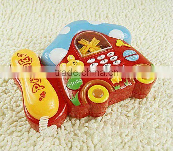 2015 New style cute cartoon music phone toy educatioanl phone toy with music from icti manufacturer
