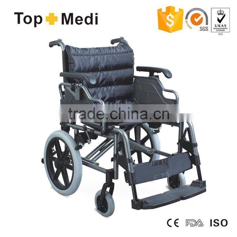 Topmedi high quality aluminum wheel chair folding for handicapped