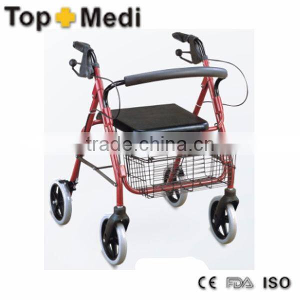 Rehabilitation Therapy Supplies Topmedi TWA965LH home used and outdoor aluminum walking aid with seat