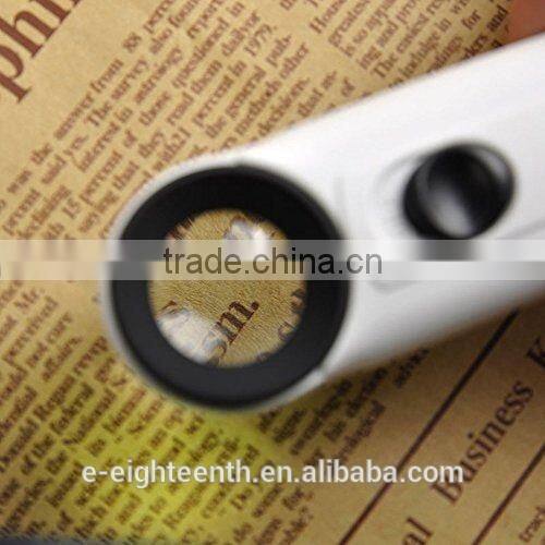 MG6B-1B New Hand Held 2 LED Lights 40x Magnifying Glass Lens Jewellery Magnifier Loupe for repair