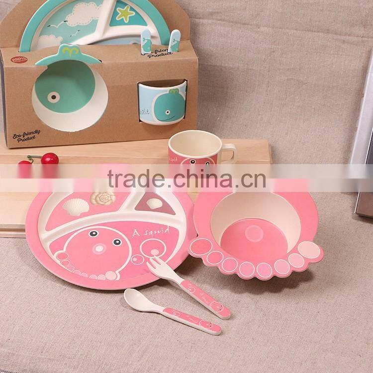 Eco-Friendly Baby Bamboo Fiber Tableware Wholesale Dinnerware Set