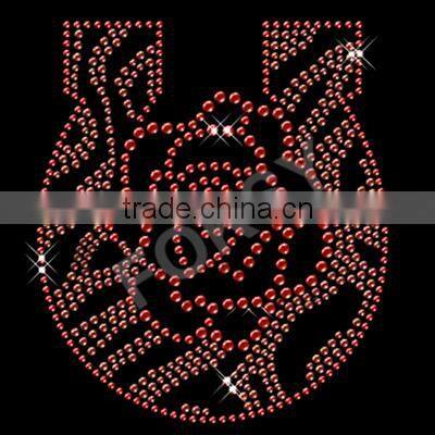 Horse shoe hotfix clothing rhinestone designs