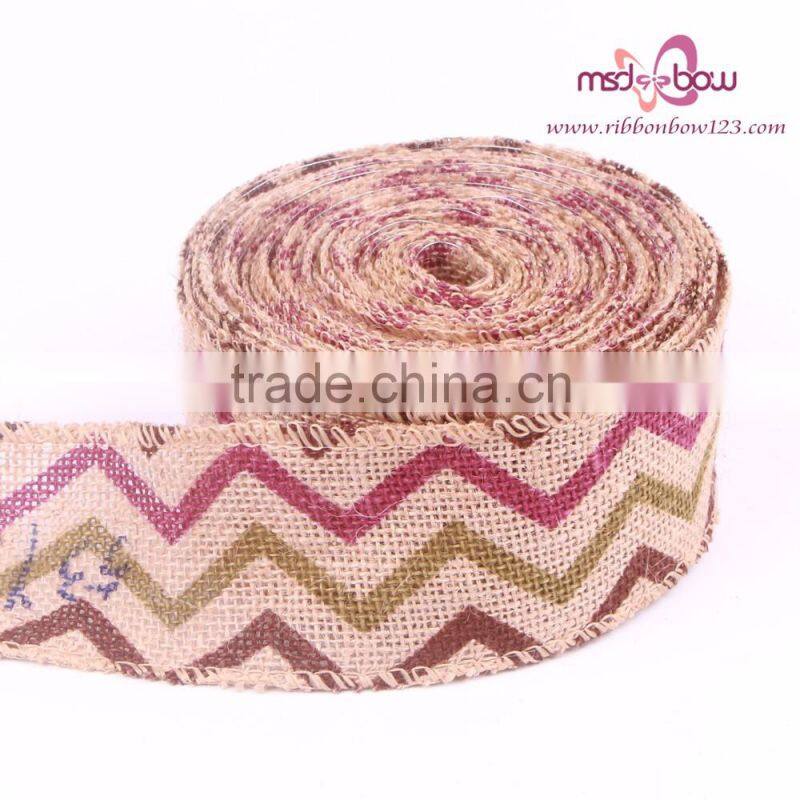 2.5 inch jute ribbon custom printed jute ribbon christmas ribbon