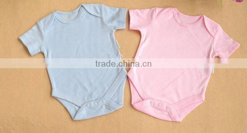 100% cotton short sleeves baby rompers blank