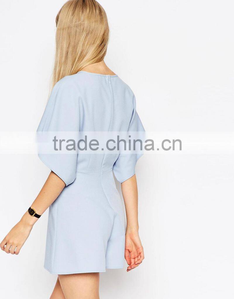 2015 fashionable hot sale OEM customized Playsuit with Kimono Sleeve