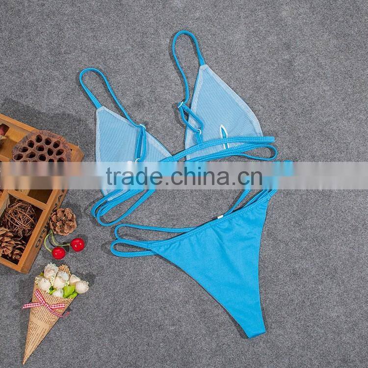 hot style pure color comfortable fashion tape bikini set
