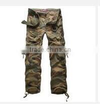 Men military style cargo new multi-pocket overalls loose straight casual long pants