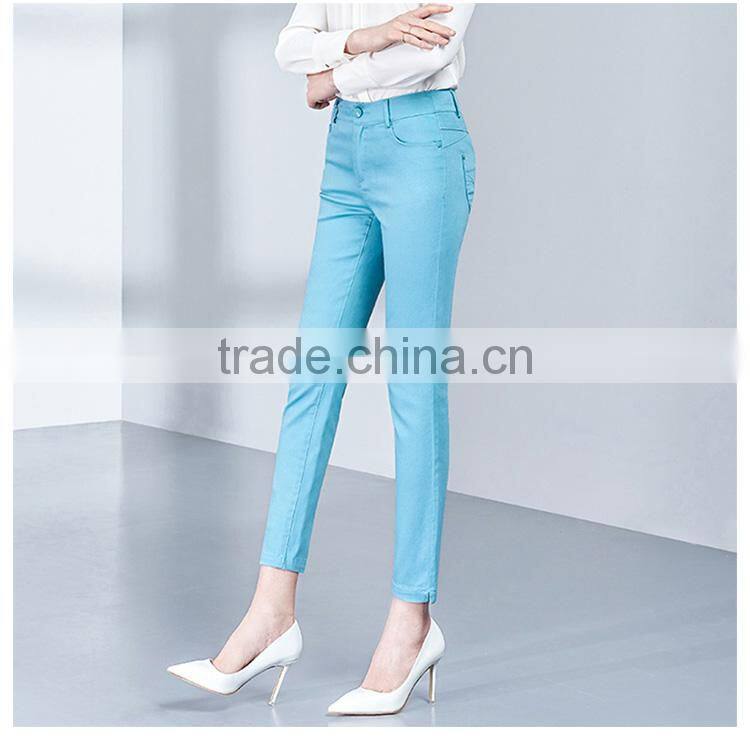 2017 new summer all-match nine point pencil pants white female Korean tide casual trousers custom