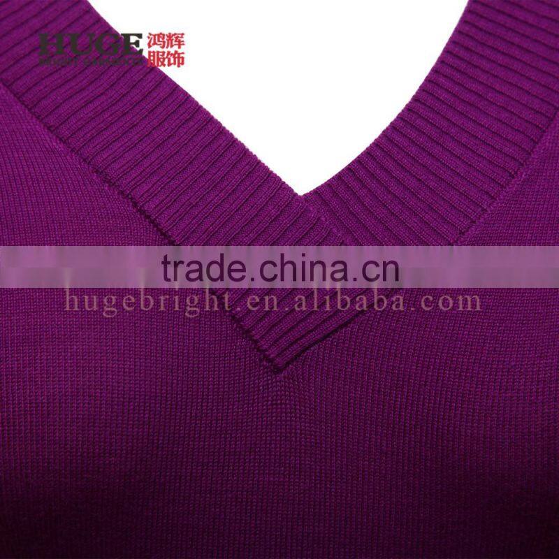 Customized Size OEM Service Women'S V Neck Sweater