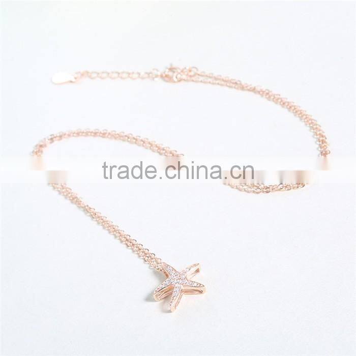 925 sterling silver Starfish Pendant necklace