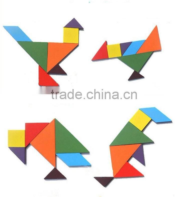wooden tangram toy wooden seven-piece puzzle toys, wooden classic toys