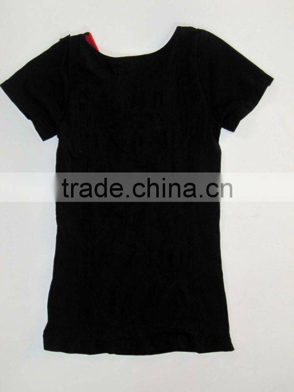 Black Mesh Cap Sleeves V-Neck Seamless Casual Top