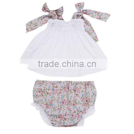 2017New fashion kids girl clothing two pieces children wholesale floral baby clothes set