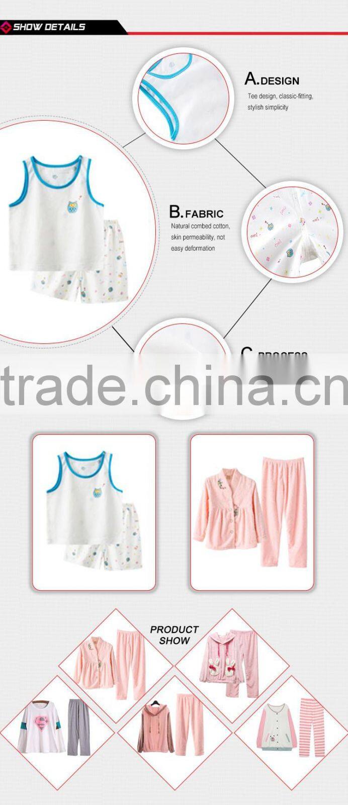 High Quality Fashion Children Clothing Kids Pajamas Set For Wholesale