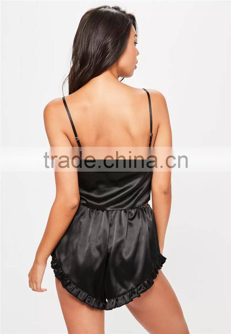 MGOO Fashion Foshan Factory Satin Cami shorts pajamas Sets Wholesale Night Satin Robes For Women Sleepwear