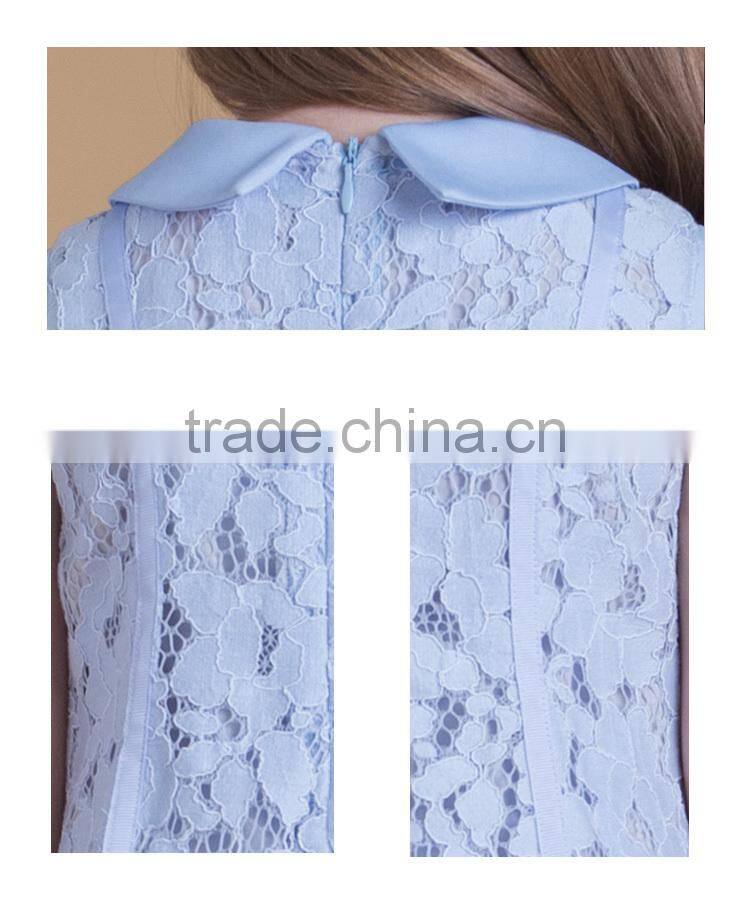 Newest Summer Doll Collar Baby Girls Sleeveless Dress Designs For Party