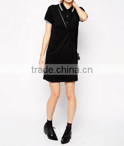 2015 women fashion short sleeve Polo Shirt Dress