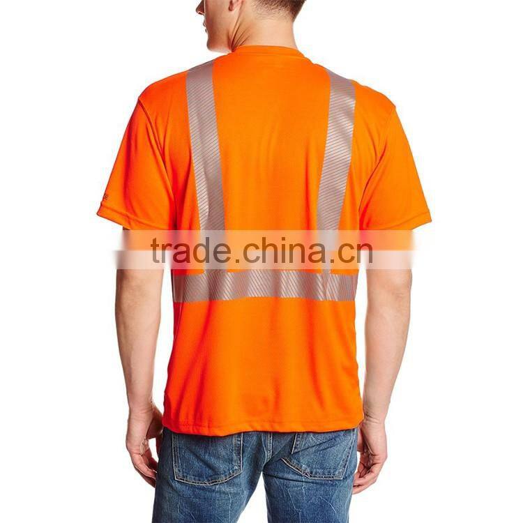 Short Sleeve Fashion Design Wholesale Cheap Safety Tape Hi Vis 100% Cotton Reflective T-shirt