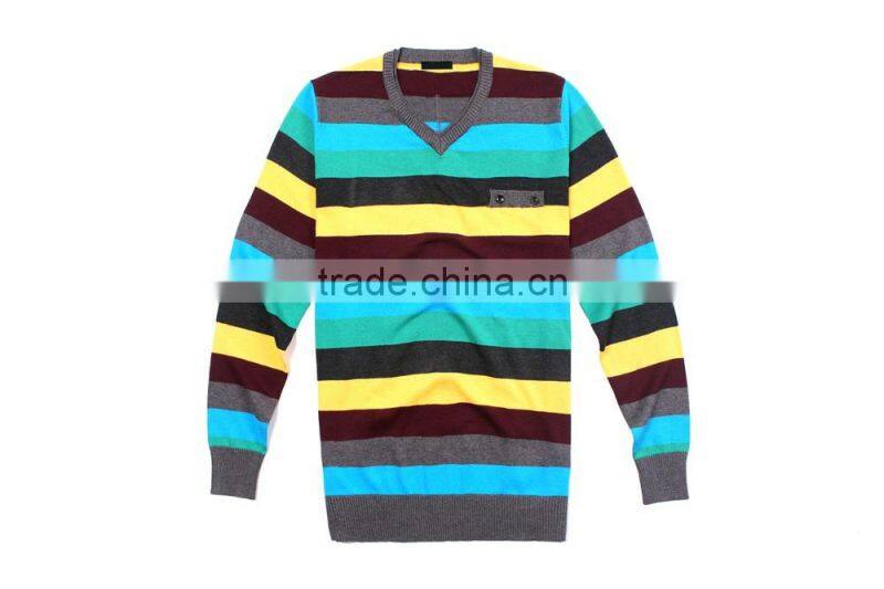 2015 Colorful Deep V Neck Sweaters Men