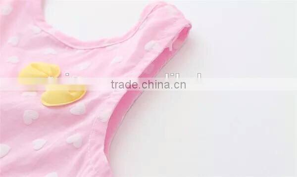 Children's clothing sleeveless summer skirt sling dresses red heart printed kids model dress