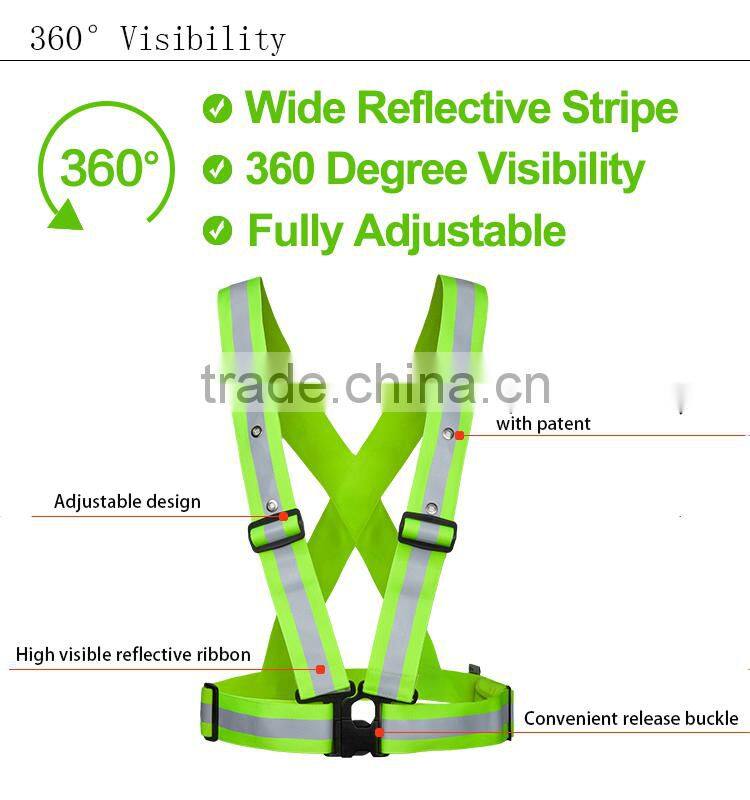 LED orange children road safety elastic adjustable biking running vest