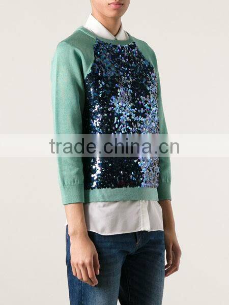 Sequined Lady Wholesale Crewneck Sweatshirt