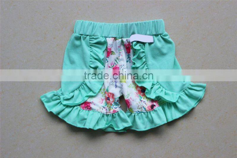 2017 summer baby pants children ruffle pants custom printed pantsshorts