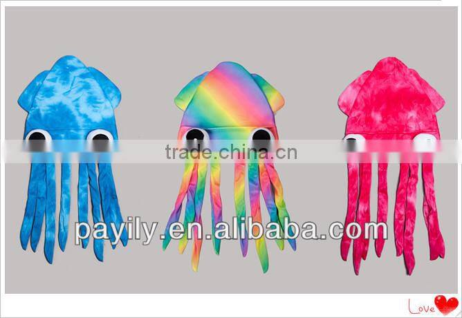 EN71 Padding Rose Red flat cloth octopus hat