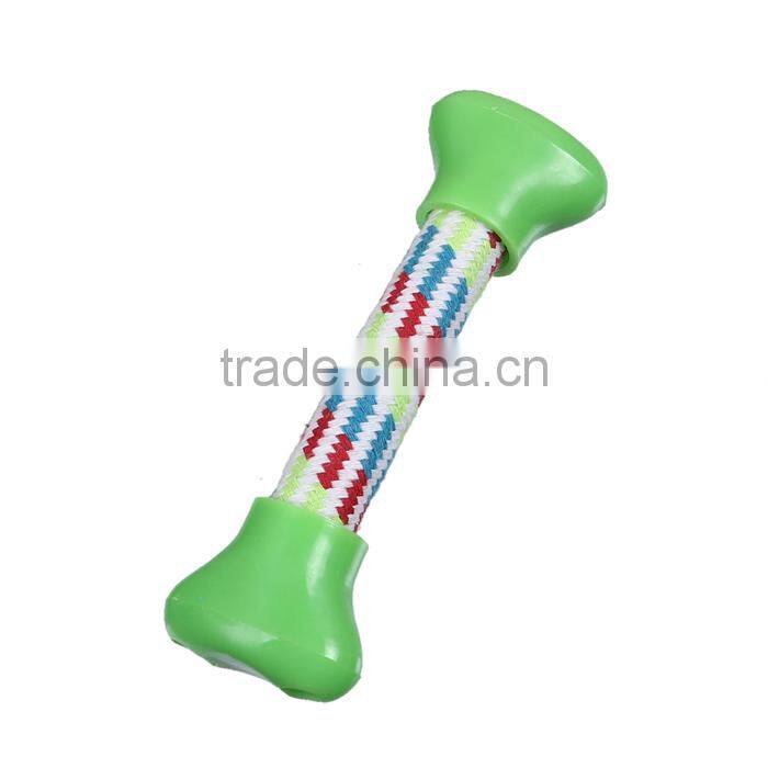 Plastic & Cotton Pet Products Chew Molar Knot Toy Durable Bone Green