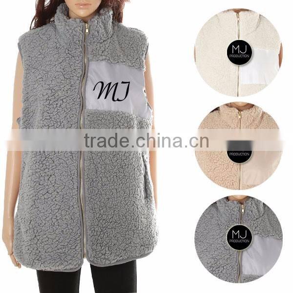 FACTORY wholesale monogrammed sherpa fleece vest