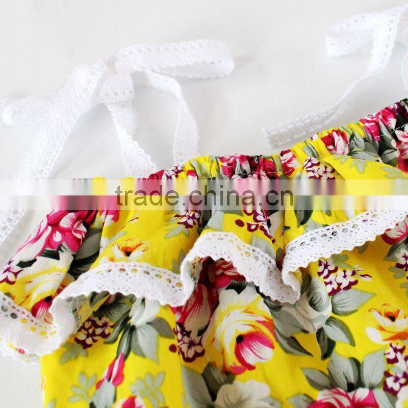 Off Shoulder Baby Girls Romper Kids Rose Flower Outfit Jumpsuit M7061301