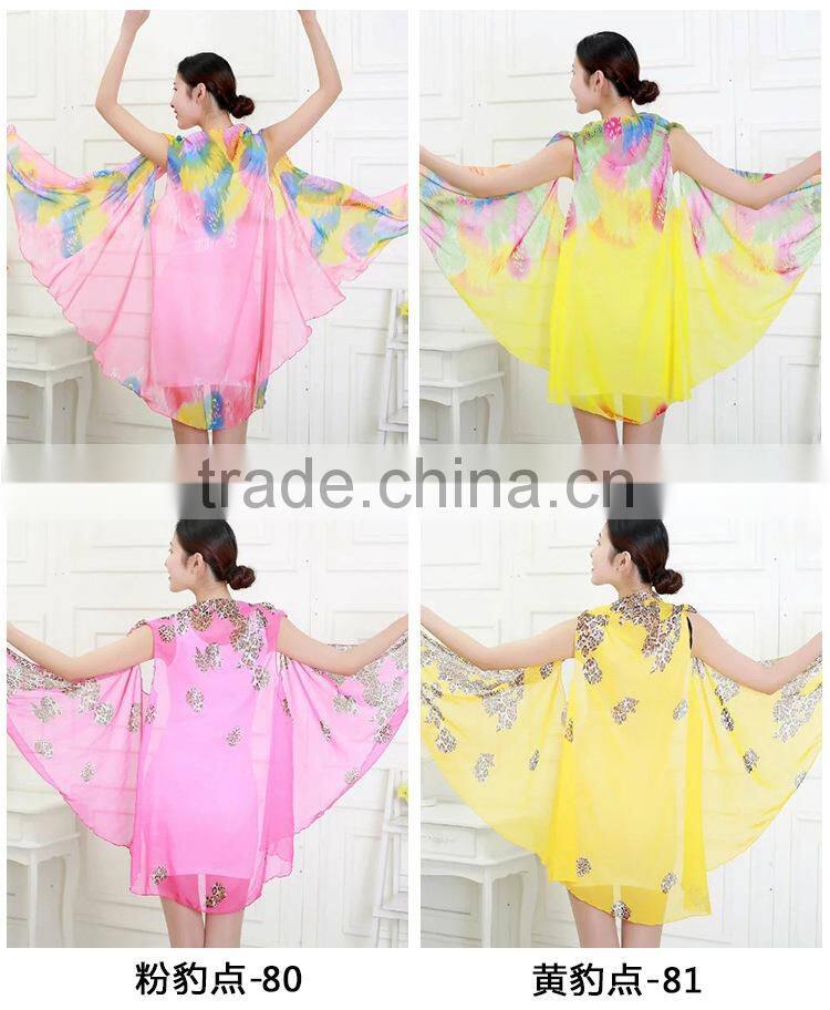 women summer sleeveless tops ladies plus size print floral kimono sexy S63034