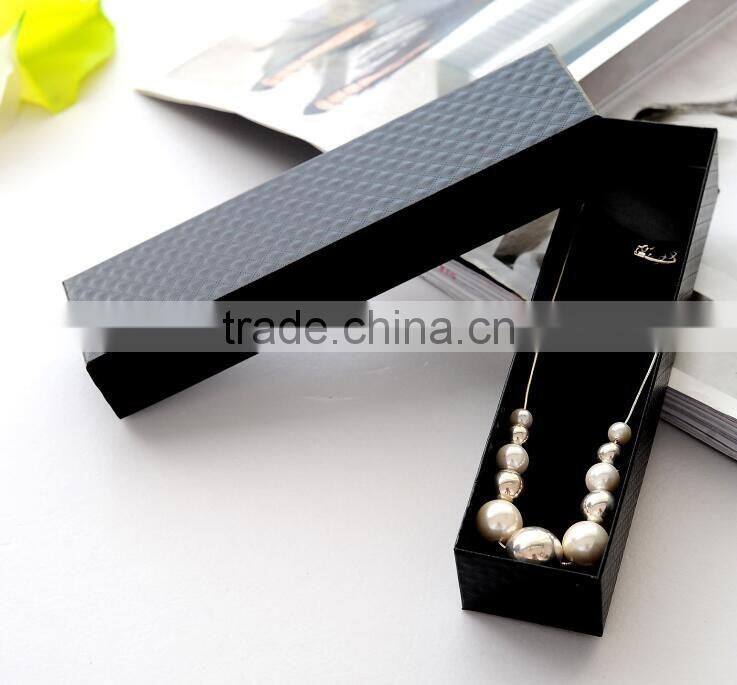 Black Necklace Bracelet Jewelry Gift Packakaging Box Long Rectangle Black Good Quality Gift Fine Package Case High Quality Box