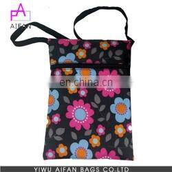 Blue Three Pocket Zipper Cheap Denim Passport Bag