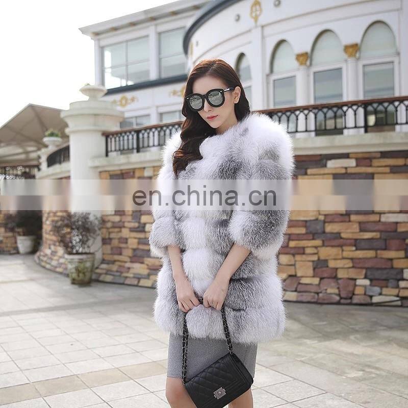 Real Fox Fur Jacket Fashionable Dyed Colour Real Fur Coat Wholesale