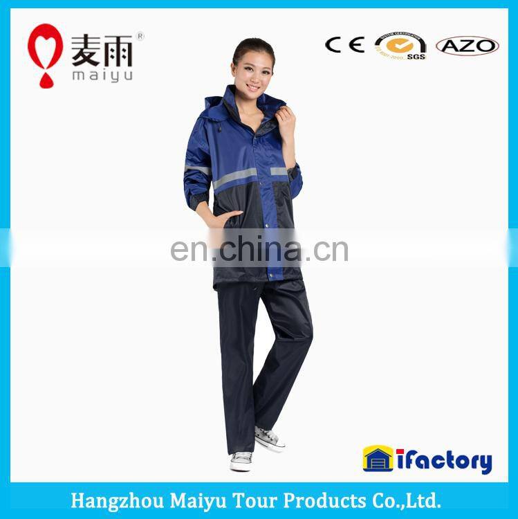 Maiyu high quality waterproof windbreaker rain suit with hood