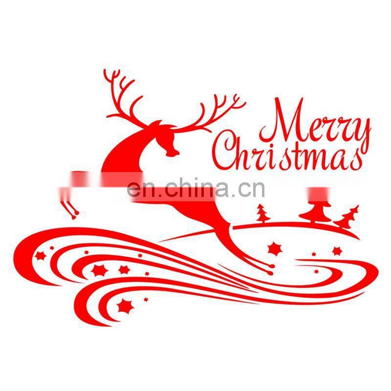 Christmas Home Decoration Supply Merry Christmas Sika Deer Christmas Tree Pattern Removable Car Wall Stickers