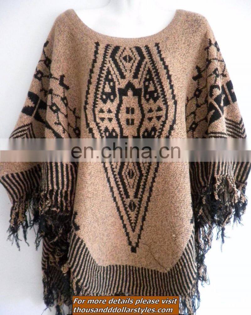 Brand New Cardigan Coat Knitwear Sweater Party Wear Top Style Dress Jacket Indian Handmade Ladies Casual Woolen Poncho T