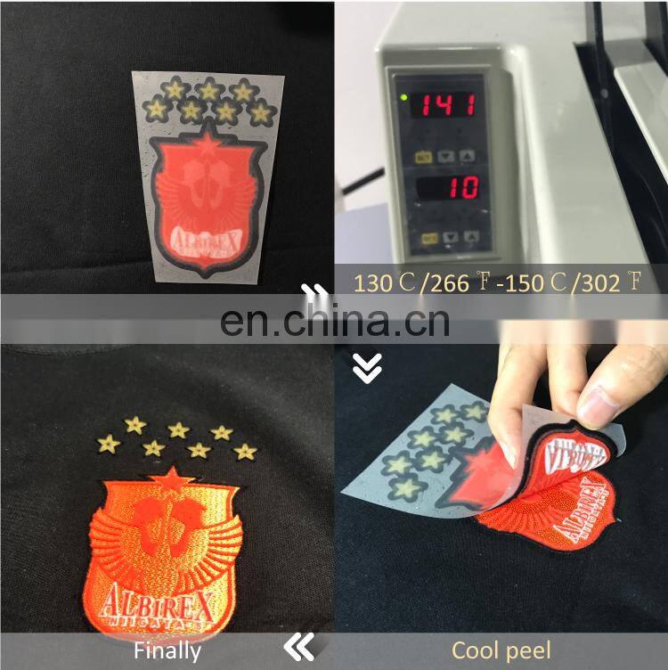 sublimation flock football shirt soccer patches flocking badge