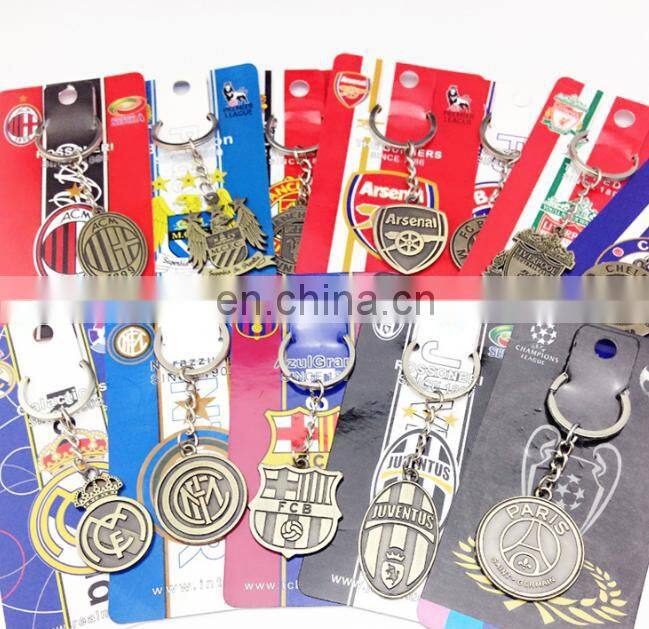 Europe's Football leagues Club Keychain Soccer Club Logo Bronze Keychain